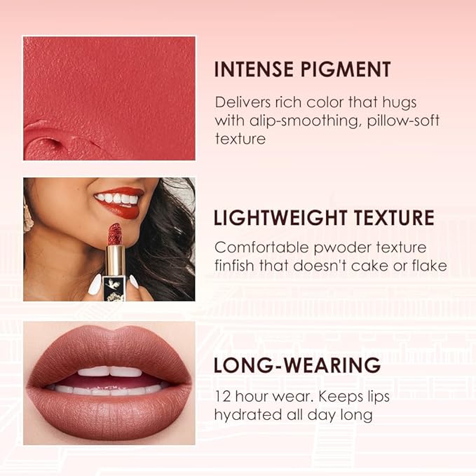 Catkin Semi-Matte Lipstick Hydrating High Impact Color Infused with Vitamin E and Avocado Oil Smooth Soft Texture Long Lasting Matte Finish 167