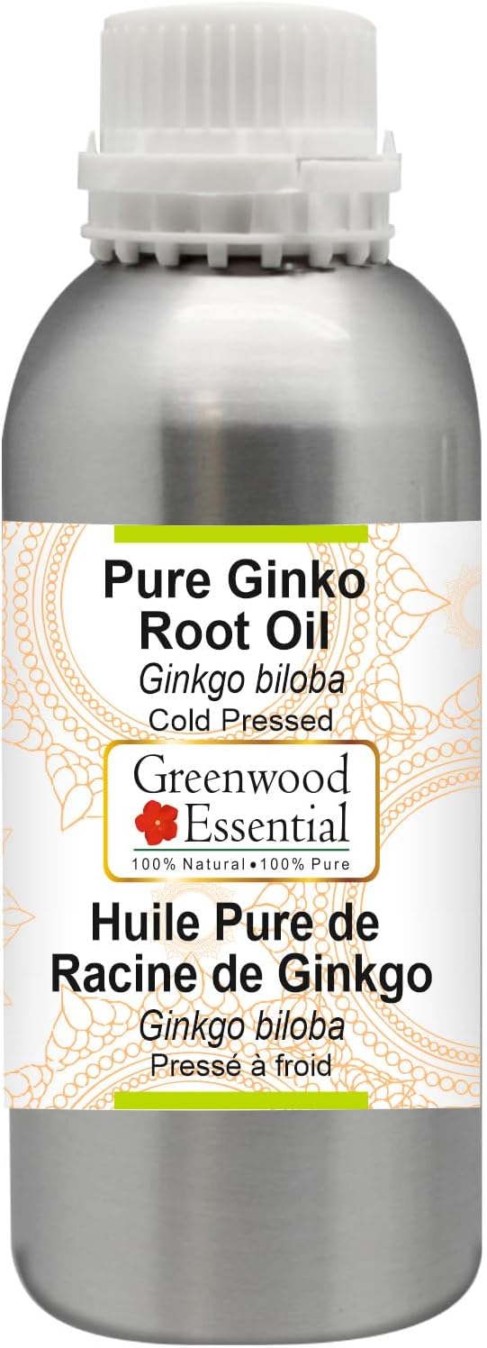 Greenwood Essential Pure Ginko Root Oil (Ginkgo biloba) Cold Pressed 1250ml (42 oz)