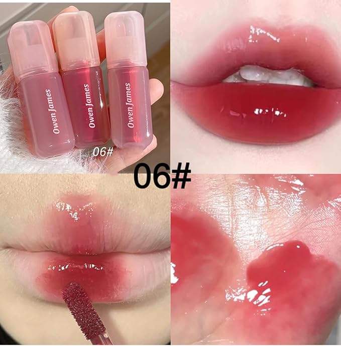 Aseawave 4Pcs Hydrating Lip Gloss Set,High Shine Glass Finish Korean Lip Glaze,Lip Moisturizing Plumping Lipgloss,Moisturizing Water Mirror Liquid Lipstick,Long-lasting Natural Makeup