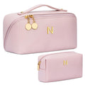 CLOUDWINGS Initial Makeup Bag Personalized Gift for Women Teen Girls