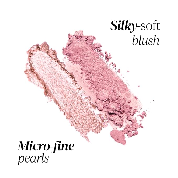Haute Minute Makeup Blush + Brighten Highlighter Duo, Mini Lightweight Blendable Shimmer Blush, High Pigmented Makeup Powder Palettes, Cruelty Free - Call My Agent!