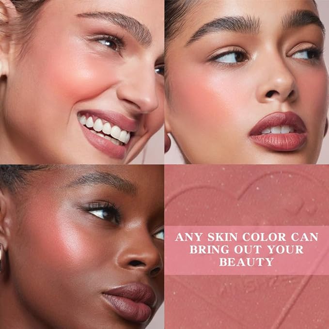 HHLTOH Matte Blush Powder for Cheeks, Cruelty Free Makeup – Long Lasting Natural Face Blusher Makeup, Lightweight Blendable Cheek Color Palette for Women All Skin Tones - #05 Brick Red