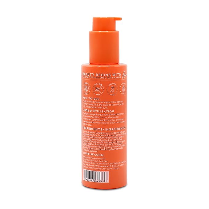 TruffLuv Argan Oil - Hair Oil with Black Truffle Extract, Argan Oil and Nourishing Oil Complex - Deep Hydration - 3.38 oz