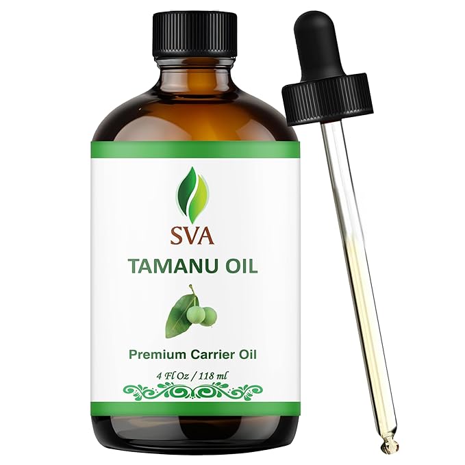SVA Tamanu Oil 4 Fl Oz - for Face, Skin Care, Hair Care, Scalp Massage & Body Massage – Carrier Oil with Dropper
