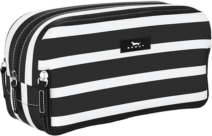 SCOUT 3-Way Cosmetic Bag - 3 Zipper Compartments - Fleetwood Black