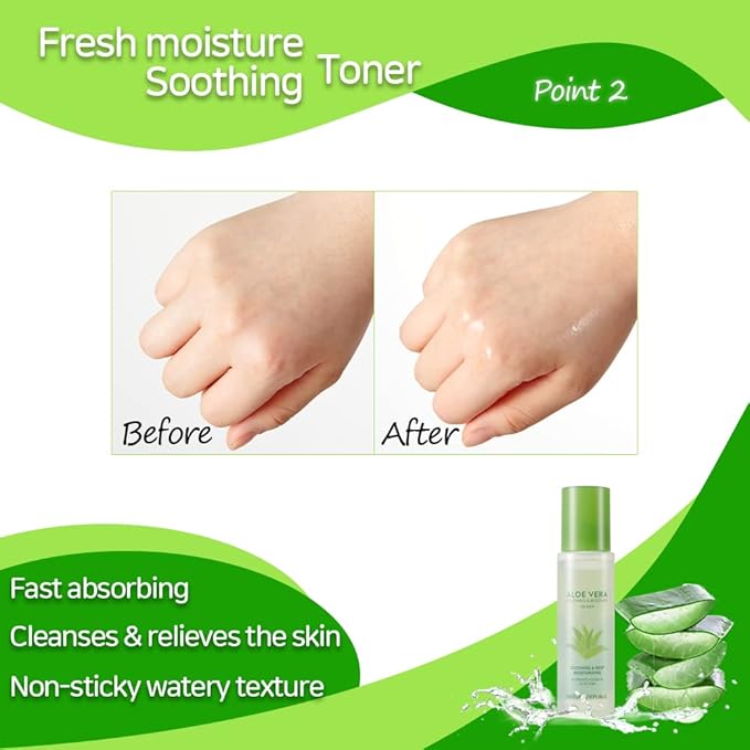 Nature Republic Mild & Moisture Aloe Vera Toner | Soothing & Hydrating Facial Toner, Lightweight Refreshing Formula, Korean Skincare (5.24 Fl Oz)
