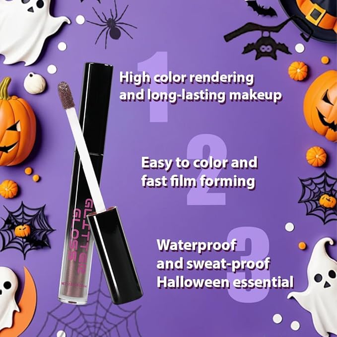 CAKAILA Taupe Metallic Lipstick for Women,Glitter Sparkling Liquid Lipstick,Long Lasting Waterproof Lightweight Comfortable Non-Drying Bold Dark Lip Gloss for Gothic Stage Makeup,Cruelty Free