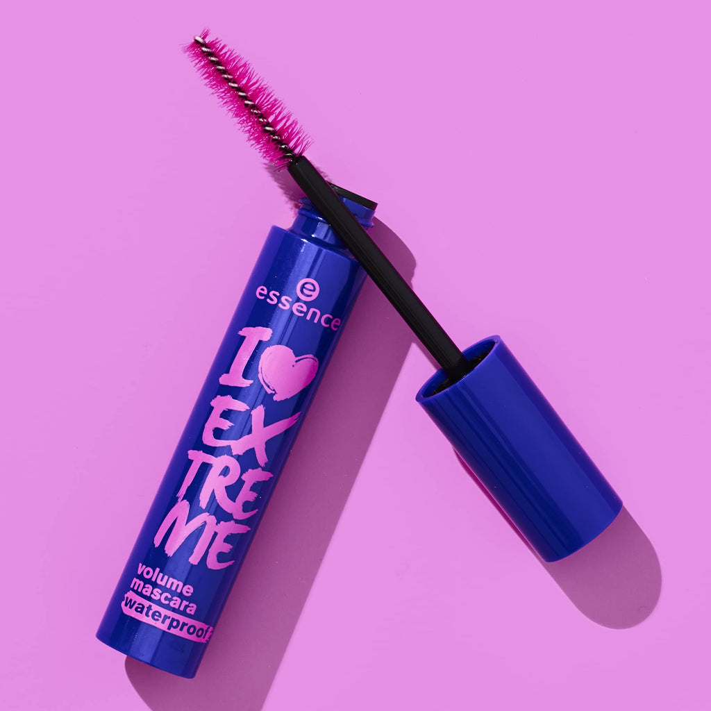 essence I Love Extreme Volume Waterproof Mascara, Black (Pack of 1)