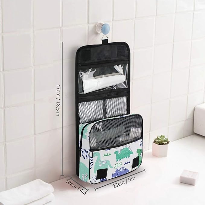senya Hanging Travel Toiletry Bag Dinosaurs Creative Kit Makeup Case Cosmetics Organizer for Men Women