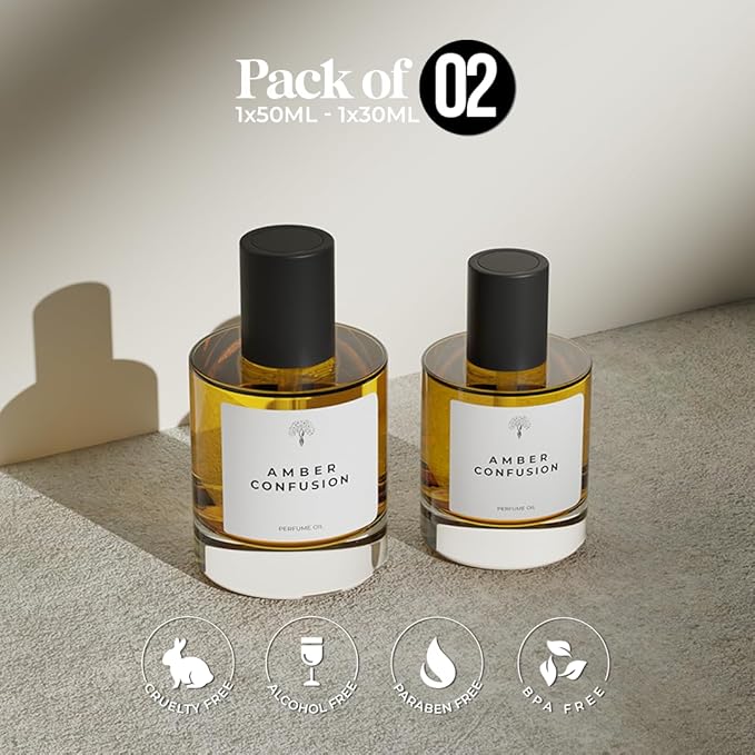 Eternal perfume oils Amber Confusion Perfumes for women Long Lasting Womens Perfume Concentrated Designer Perfume for men 1.69 FL Oz Eau De Parfum with 1 FL Oz (Pack of 2)