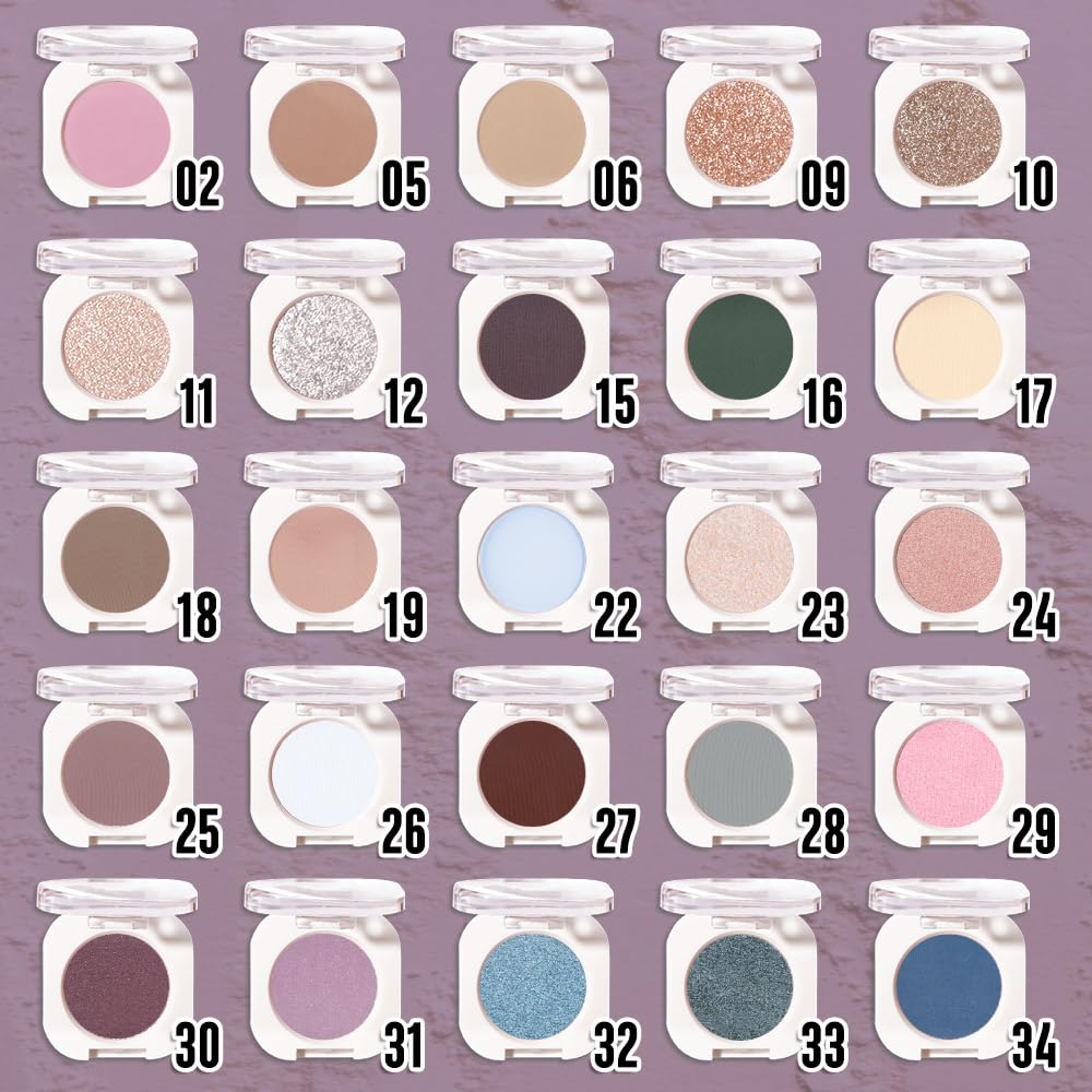 Single Matte Eye Shadow Palette Makeup, Eggplant Matte Eyeshadow for Older Women, Monochrome Eye Shadow Makeup, Pigmented Waterproof Sombras Para Ojos, Vegan, Talc, Paraben & Cruelty Free, 15