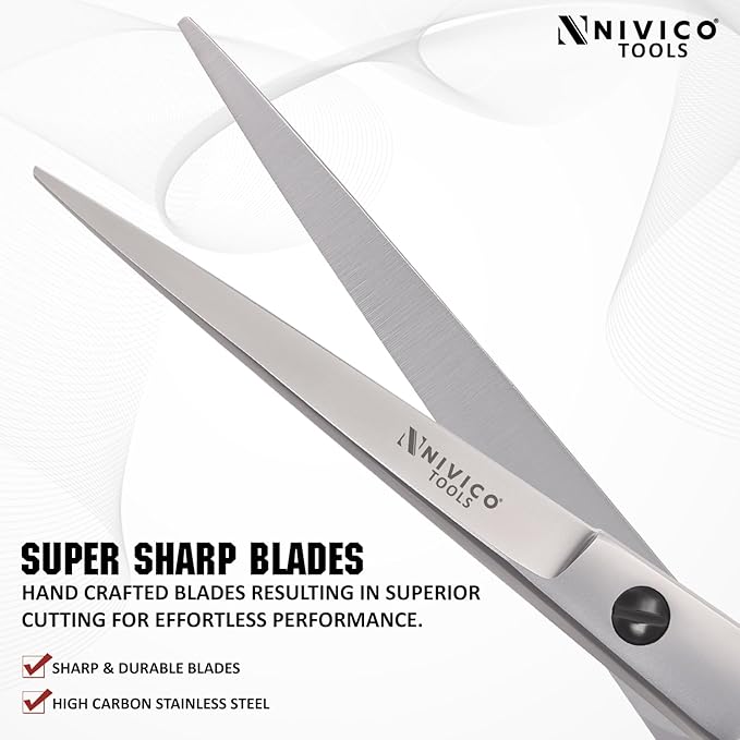 Nivico Tools Super Cut Barber Scissor - Professional Hairdressing Scissors, Premium Stainless Steel Hair Cutting Shears with Precision Adjustment Dial - Ergonomic Salon-Grade Shears for Men & Women