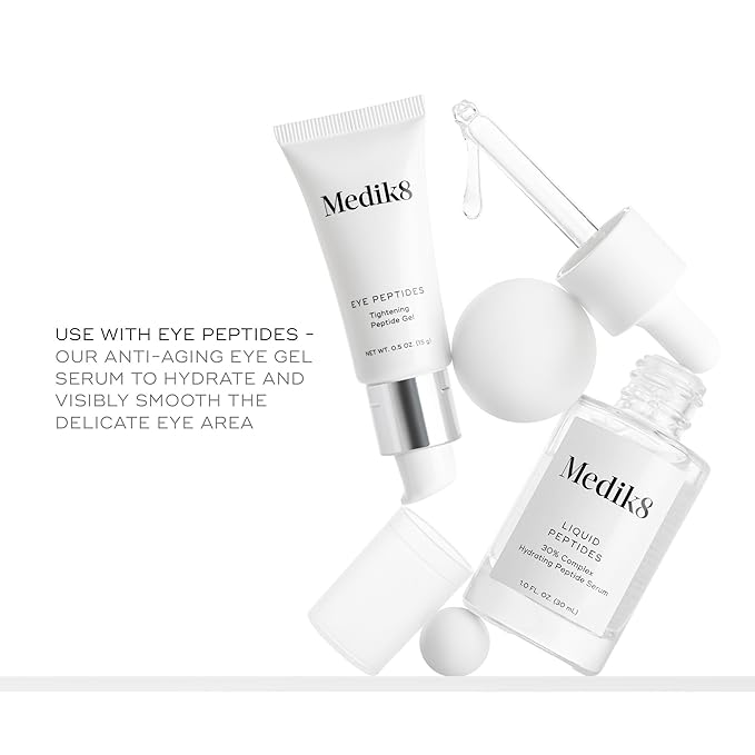 Medik8 Liquid Peptides - Multi Peptide Face Serum For Women and Men - Smooths Wrinkles and Fine Lines - Hydrating and Anti Aging Serum - 1.0 oz