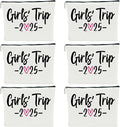 6 PCS Girls Trip Gifts Favors 2026 Girls Weekend Gifts for Women Bestie Gifts Friend Gifts Girls Trip Favors for Best Friend Sister Lady Friendship Holiday Vacation Makeup Bag Weekend Bags for Women
