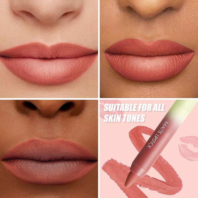 BINGBRUSH 2-in-1 Matte Lip Liner and Lipstick, Long Lasting Lip Pencil