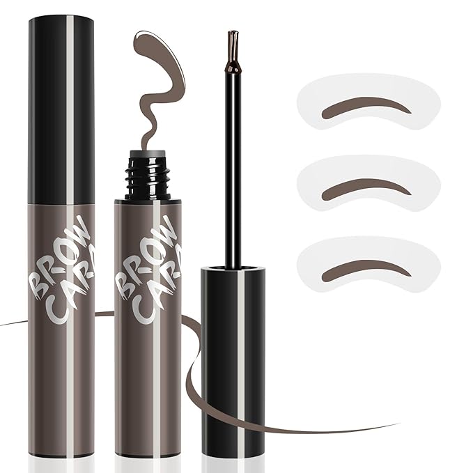 Peel Off Eyebrow Gel Tint - Eye Brow Tinting Kit Easy to Makeup A Natural Eyebrow Looking, Brow Gel for women Long-Lasting & Waterproof (Gray Brown)
