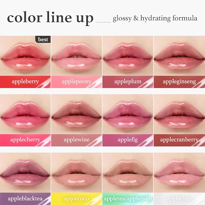 NOONI Korean Lip Oil - Appleblacktea - Plumping & Hydrating Tinted Gloss
