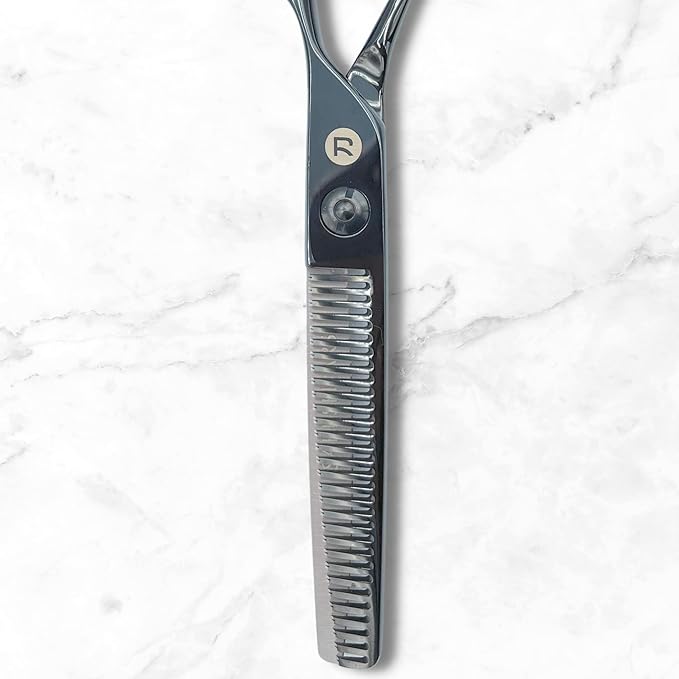 Saki Shears 7 Inch Katana Hair Cutting Scissors for Professionals - 440C Steel With Black Titanium Finish (7" Hair Cutting Shears) (Right Hand, 6" Thinning)