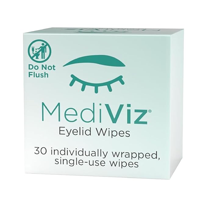 MediViz Eyelid Cleanser Wipes, 30 Single-Use Towelettes