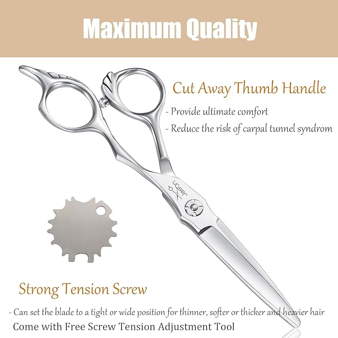 JASON Hair Cutting Scissors Set - 6" Professional Haircut Trimming Shears