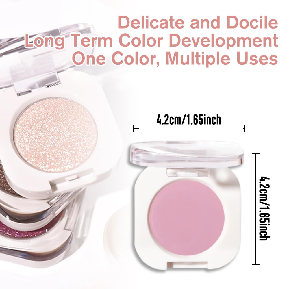 FeiCuiYun Single Matte Eye Shadow Palette Makeup, Light Peach Matte Eyeshadow for Women, Monochrome Eye Shadow Makeup, Pigmented Waterproof Sombras Para Ojos, Vegan, Talc, Paraben & Cruelty Free, 02