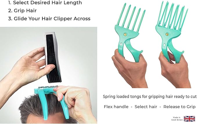 Cut Your Own and Other's Hair at Home the Easy Way | DIY Haircut Tool for Everyone | Use with Your Hair Clippers for Clean, Even Trims Every Time with Grip and Trim.
