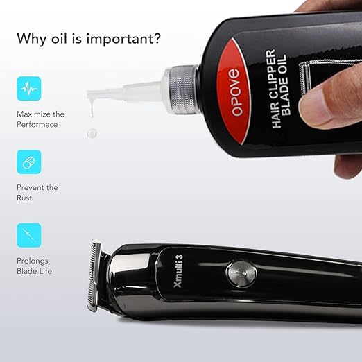 Opove Premium Hair Clipper Blade Lubricating Oil for Clippers, Trimmers, Groomers, Rust Prevention, 4.05oz/120ml, 1 Pack with Clean Brushes