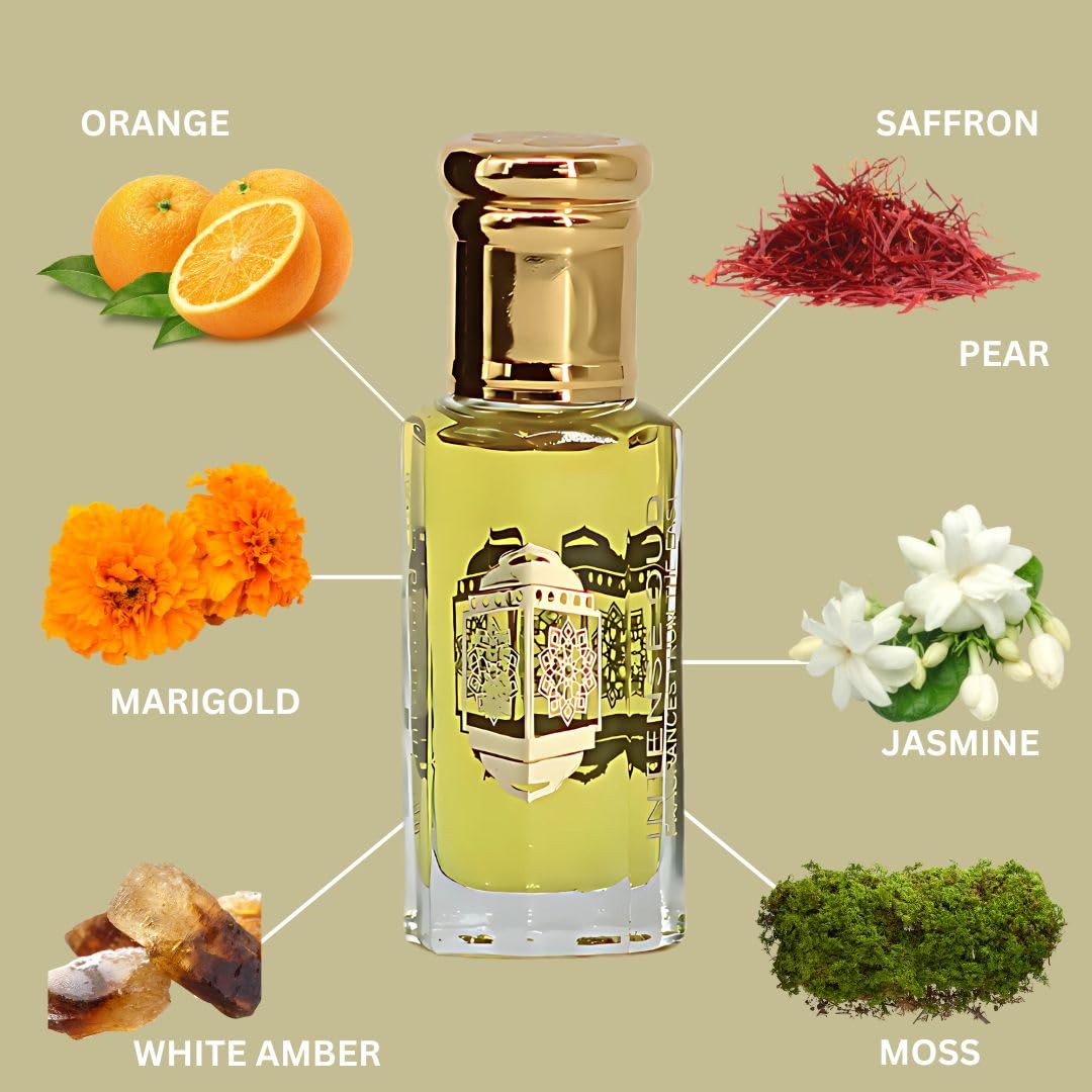 INTENSE OUD Addiction Long Lasting Arabian Perfume Oils for Women 12ML (0.40 OZ) Concentrated Perfume Oil with Citrusy Orange & Floral Notes - Fragrance Oil & Valentines Day Gift With Black Box