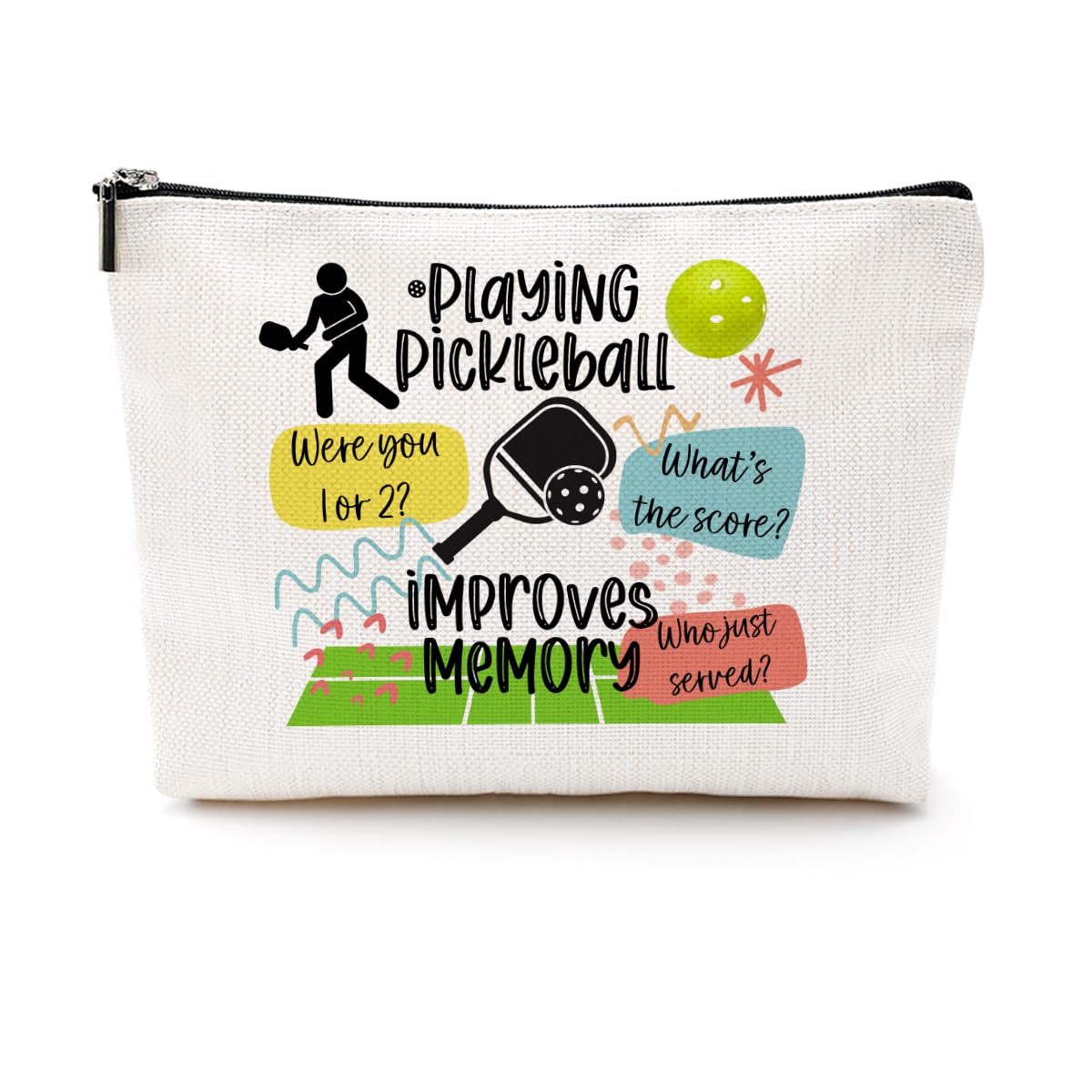 CQM Pickleball Gifts Funny Makeup Bag Pickleball Accessories Cosmetic Bag Pickleball Zipper Pouch Pickleball Lover Gifts for Women Lovers Player Coaches Grandma Mom Christmas Birthday Gifts