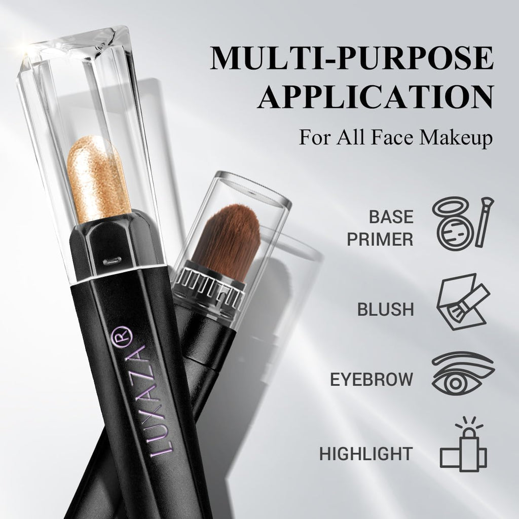 LUXAZA PRO Gold Eyeshadow Stick Makeup Set 6PCS, Neutral Shimmer And Matte Cream Eye Shadow Palette, Metallic Bronze Smoky Eyeliner Brightener Crayon Pencil Kit, Ideal Gift for Women -Golden Amber