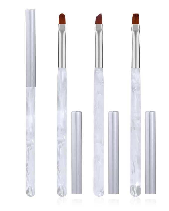 AMilHiTon 3PCS Nail Polish Clean Up Brush, Calligraphy White