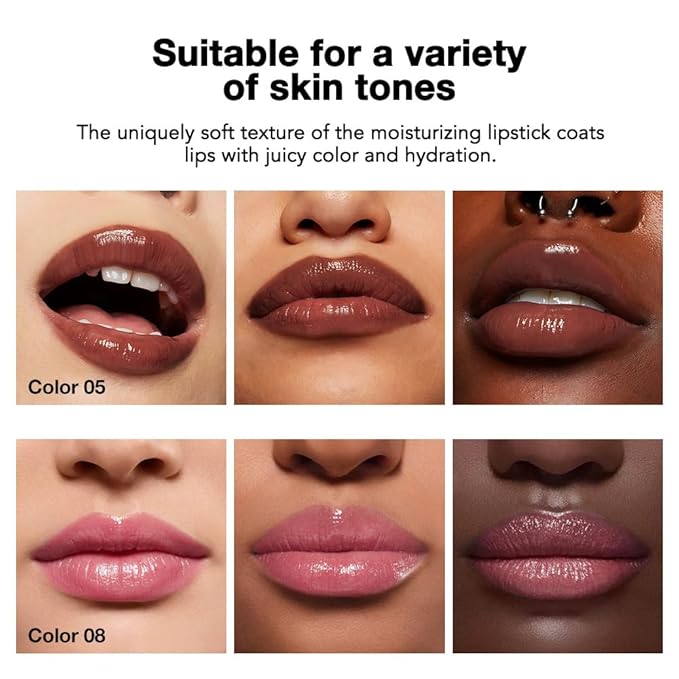 HHLTOH 2Pcs Tinted Lip Balm Moisturizing Lipstick – Waterproof Hydrating Matte Lip Balm for Women, Creamy Natural Color Stain for Dry Lips, Soft Matte Finish (#5 Deep Cherry Brown & #08 Alluring Pink)