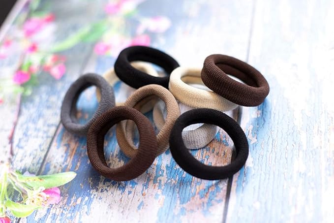 Burlybands Elastic Hair Ties No Damage for Thick Hair, Multicolor 8 Pack