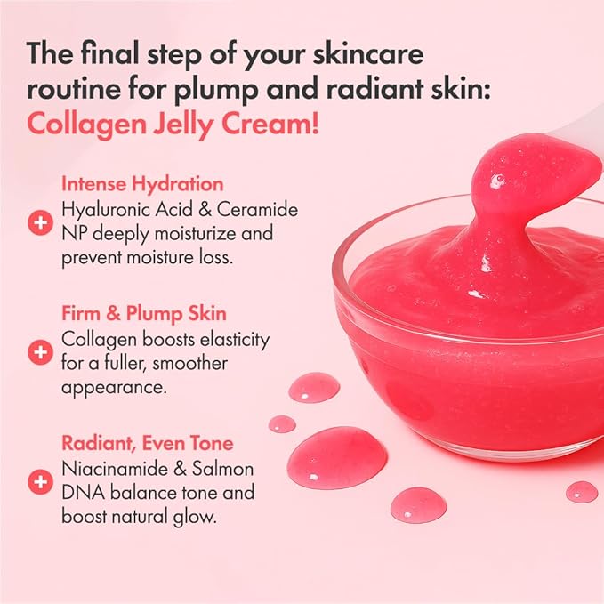 PhLab Collagen Jelly Cream, Boosts Skin Elasticity, Provides Glowing, Hydrating and Plump with Salmon DNA, 1.69 Fl Oz
