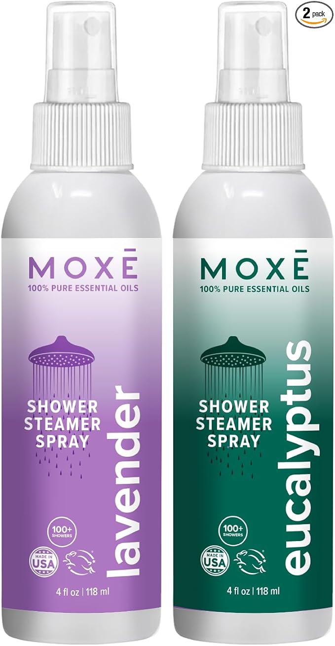 MOXĒ Lavender & Eucalyptus Shower Steamer, All Natural Relief, 4oz, 2 Pack