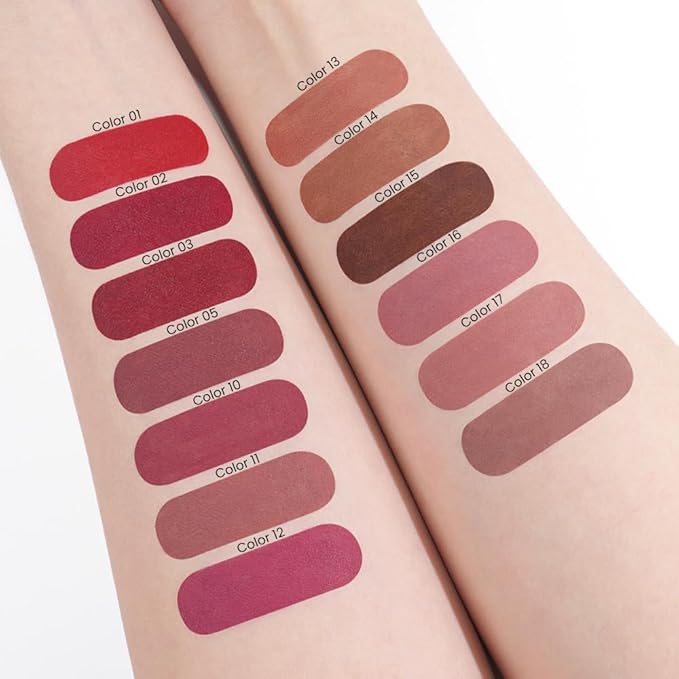 evpct Brown Gradient Matte Lipstick Lip Liner Crayon Combo Pencil Set for Women Long Lasting Waterproof, Nude Brown Matte Cream Lip Liner and Lipstick Combo Makeup, Flawless Gradual Ombre Effect