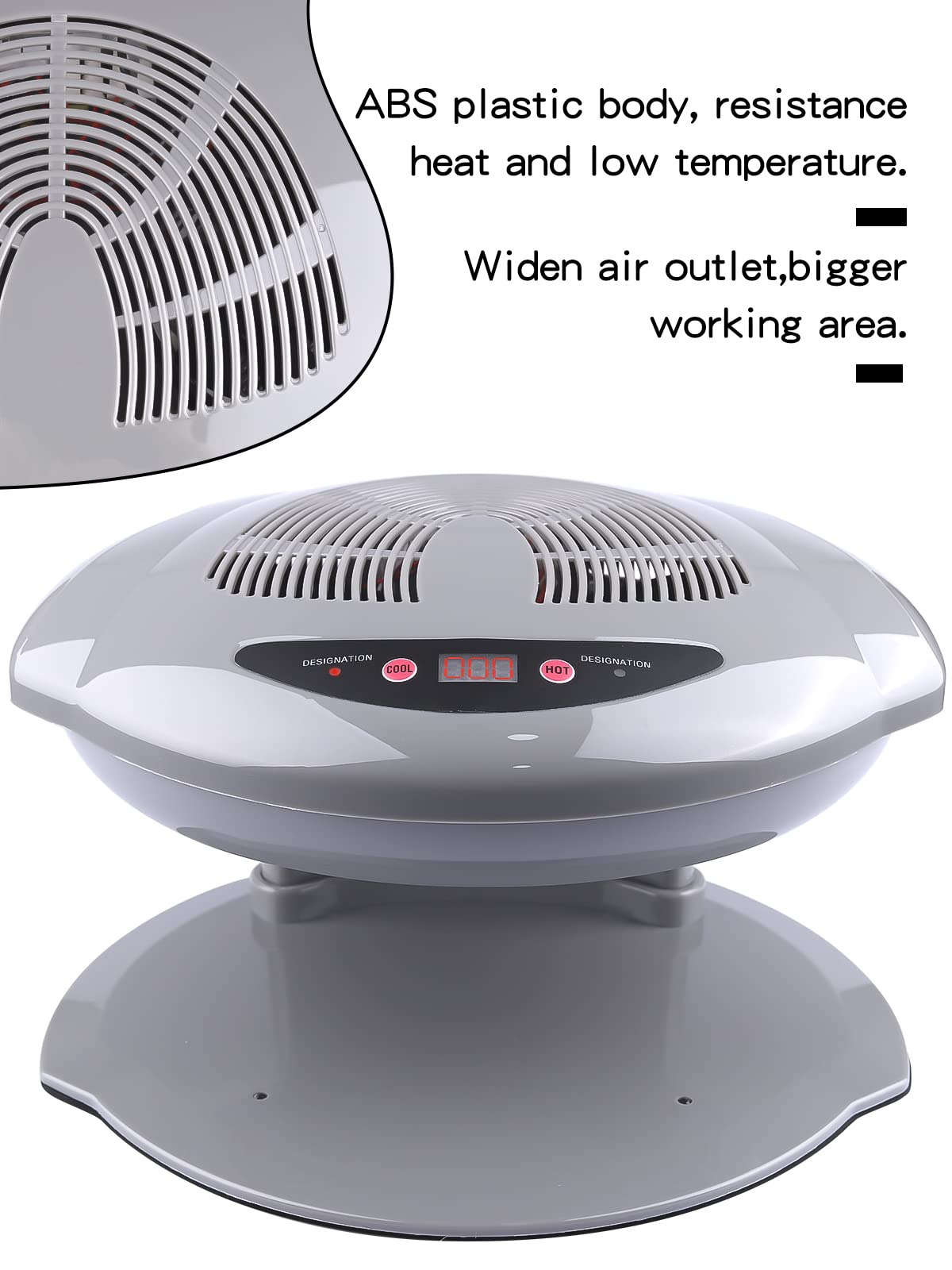 Kalolary Nail Lamp, 400W Air Nail Dryer Nail Fan Hair Dryer for Hands and Feet Nail Polish Automatic Sensor Warm Cool Breeze Use at Home and Salon (Grey)