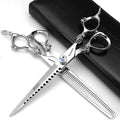 5.5/6 /7 Inch Purple scissors Knight Professional Japanese Hair Scissors Barber Scissors Set (7 inch 2pc-B)