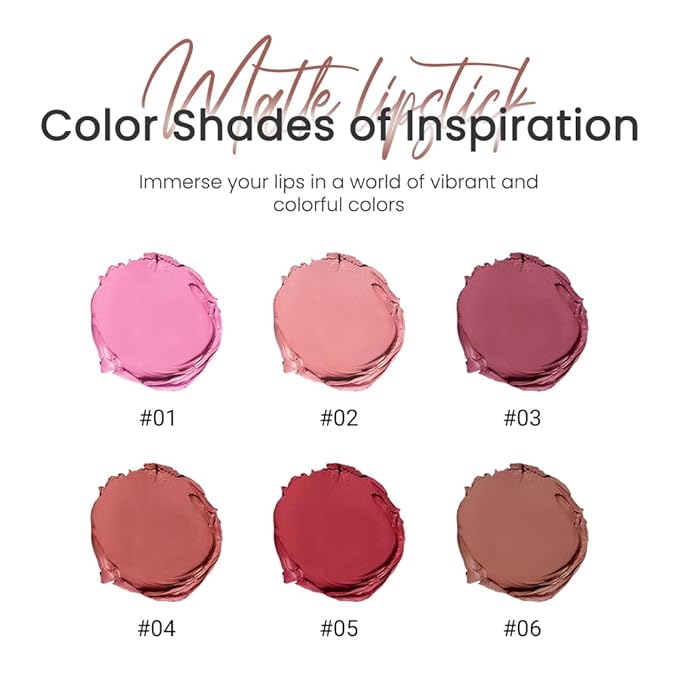 CAKAILA Warm Brown Nude Lip Stick,Matte Cream Lipstick Set for Women,Long Lasting Waterproof Smudge Proof Velvet lipsticks Crayon,Lip Makeup Kit Travel Size,Vegan & Cruelty-free (Pack of 1)