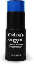 Mehron Makeup CreamBlend Stick | Face Paint, Body Paint, & Foundation Cream Makeup | Perfect for Halloween.75 oz (21 g) (Blue) | Made in the USA