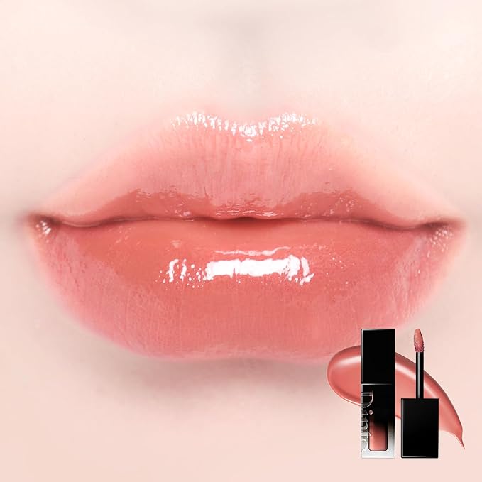 DINTO Blur-Glowy Lip Tint (211 Venus) – Dewy Finish Glowy Korean Lip Tint, Long Lasting All Day Stain, Light Peach, Vegan & Cruelty-Free, 0.11 fl oz