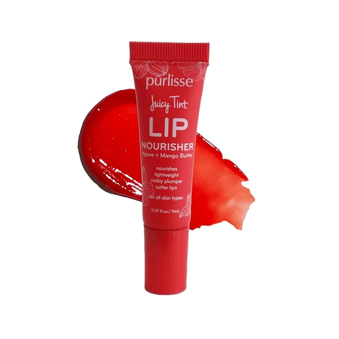 pūrlisse Juicy Tint Moisturizing Tinted Lip Balm for Women - Hydrating Tinted Lip Balm for Dry Lips - Enriched with Shea Butter & Jojoba Oil for Plumper Soft Lips - Ruby Shine (.38 oz)