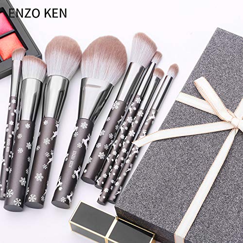 ENZO KEN Natural Goat Hair Makeup Brush Set Professional, Snowflake Cosmetic Brushes Makeup Set, Natural Makeup Brushes, Natural Bristle Makeup Brushes, Natural Hair Makeup Brushes Set Professional.