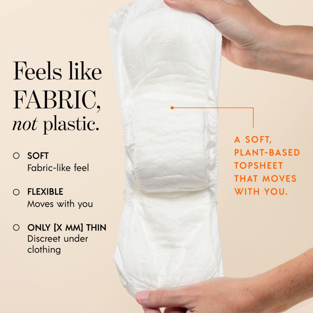 Attn: Grace Hybrid Incontinence Pads for Women - Plant-Based, 28 Count