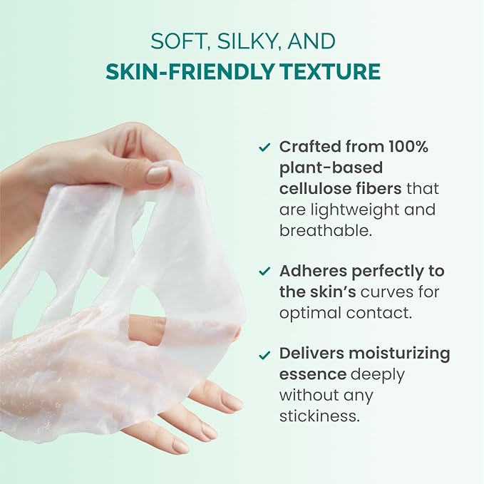 PLANTIFIQUE Korean Sheet Masks, 5 Pack - Hydrating & Nourishing