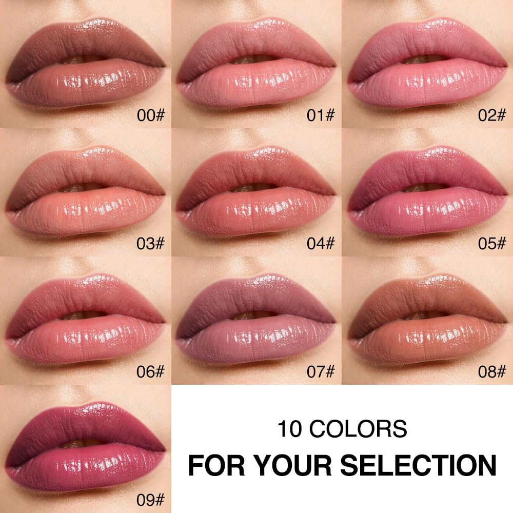 HHLTOH 2Pcs Tinted Lip Balm Moisturizing Lipstick – Waterproof Hydrating Matte Lip Balm for Women, Creamy Natural Color Stain for Dry Lips, Soft Matte Finish (#5 Deep Cherry Brown & #08 Alluring Pink)