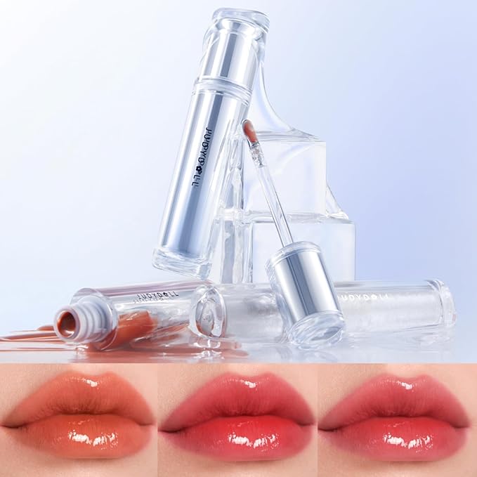 JUDYDOLL Ice Watery Lip Gloss, Moisturizing Liquid Lipstick with Hyaluronic Acid& Collagen, Non-sticky, No transfer, Long-lasting, Mirror Lip Glazes(#11 Blueberry Bailey's Sweet, 2.4 grams)