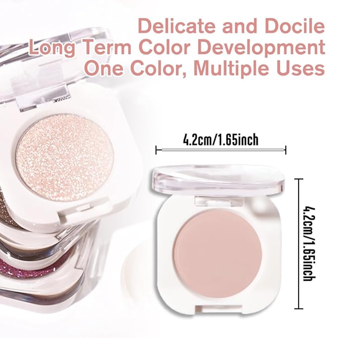QIDSTERS Nude Pink Matte Single Eyeshadow, Lightweight Blendable Mini Eye Shadow for Older Women, Monochrome Eyeshadow Palette Makeup Pigmented Waterproof, Vegan & Cruelty-Free, 19