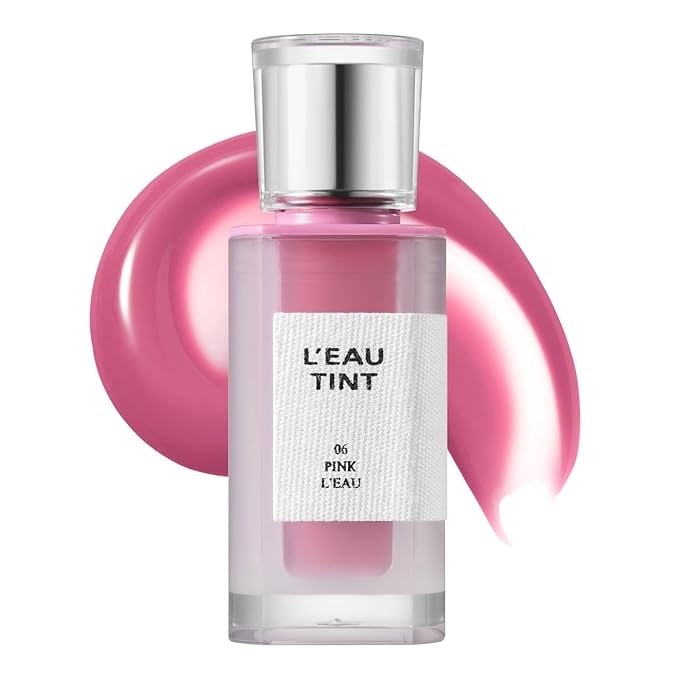 BBIA L’EAU Tint – Glossy & Glow Lip Stain Watery Lip Tint Non-Sticky High Shine Finish Long-lasting Moisturizing Lightweight Natural Daily Use Vegan Korean Makeup (06 PINK L'EAU)