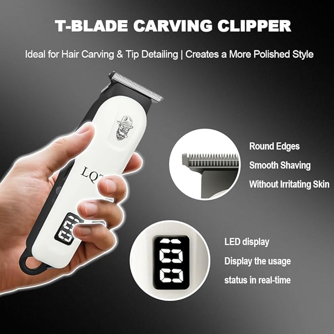 LQT Hair Clippers for Men, Professional Barber Clippers and Trimmer Set, Mens Cordless Clipper, 3 pcs setHair Cutting Kit for Men